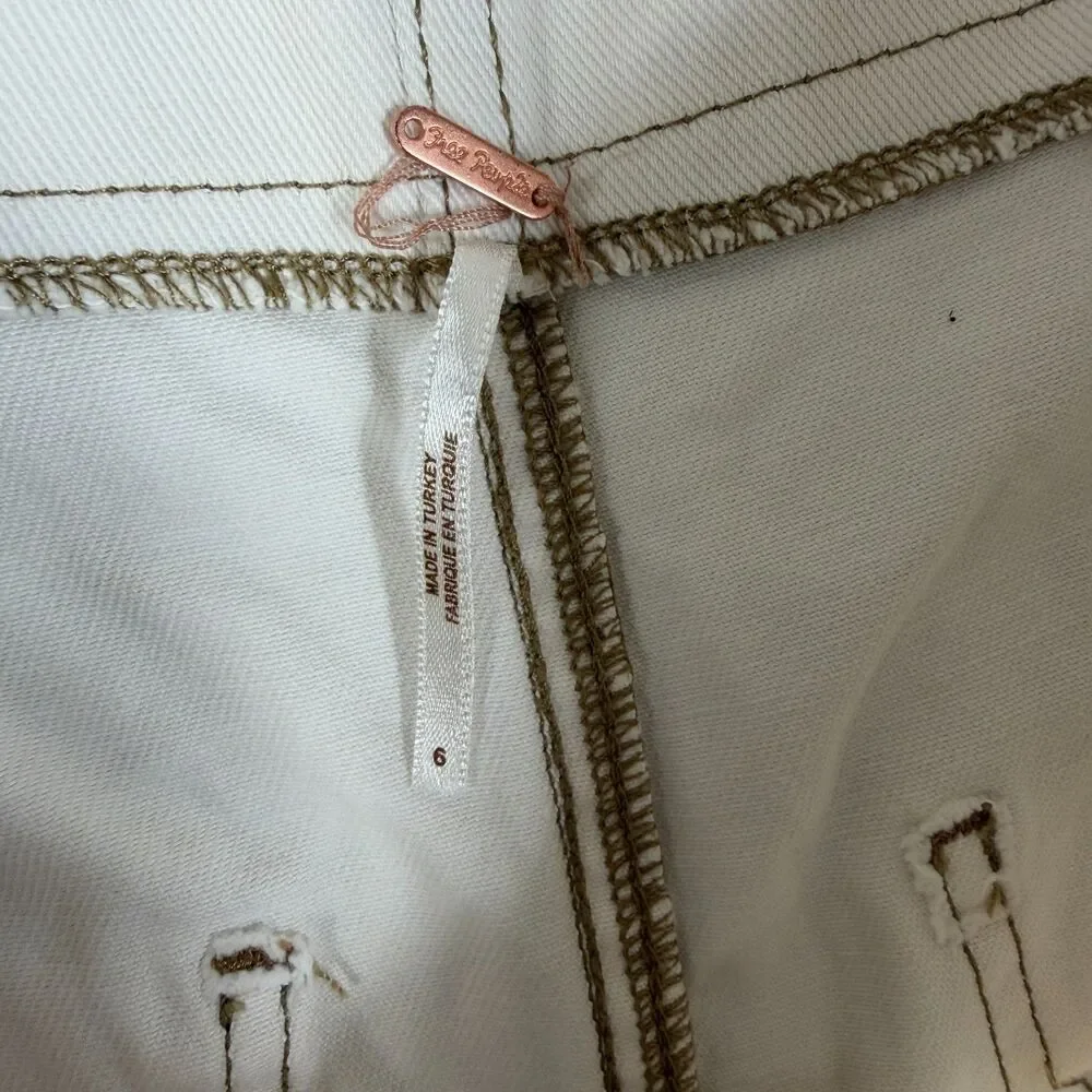 FREE PEOPLE Shorts Womens 6 Small Paperbag High Rise Button Fly Oversize Baggy